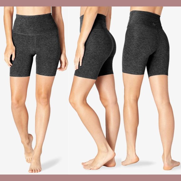 NWT $70 Beyond Yoga [ Small ] Spacedye High Waisted 7" Biker Short Charcoal 5694 - Picture 10 of 11